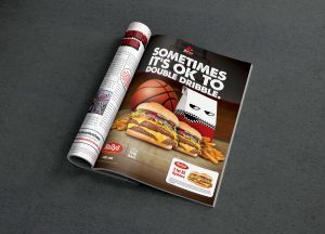Checkers Rally's Mr. Bag Print Ad